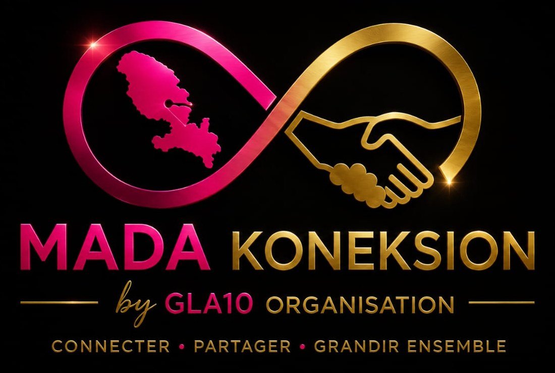 Logo Mada Koneksion by GLA10 Organisation : connecter, partager, grandir ensemble